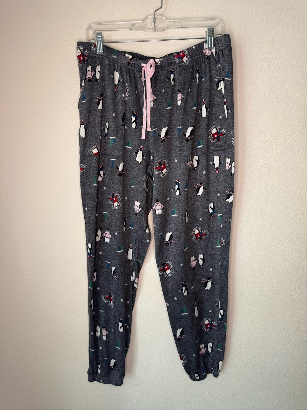 Joyspun Penguin Holiday Pajama Jogger Pants size L